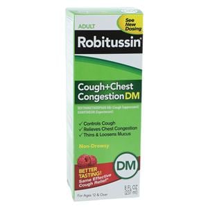 Robitussin DM Adult Cough/Congestion Liquid 200/20mg Bottle 8oz/Ea, 12 EA/CA