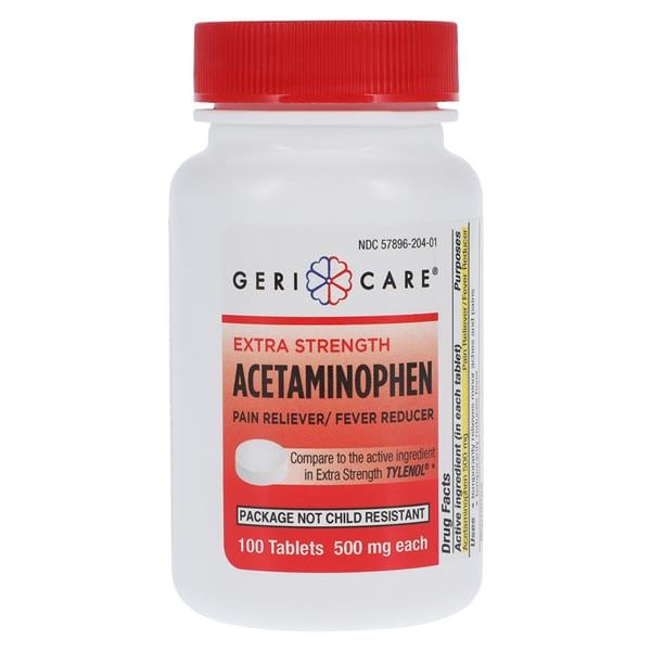 Acetaminophen Pain Reliever/Fever Reducer 500mg 100/Bt