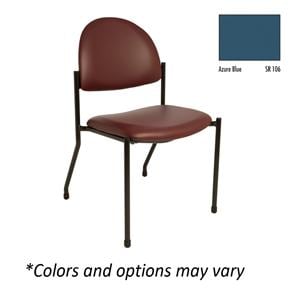 Side Chair Azure Blue Seamless Upholstery 250lb Capacity Ea