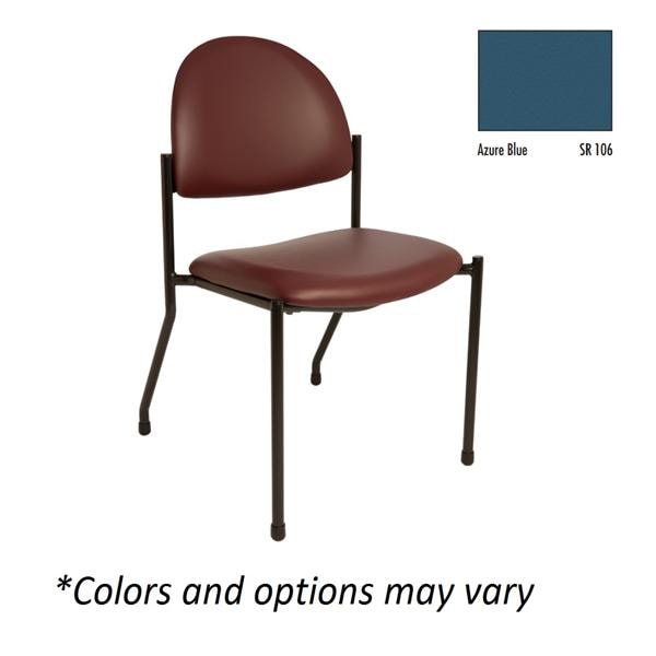 Side Chair Azure Blue Seamless Upholstery 250lb Capacity Ea