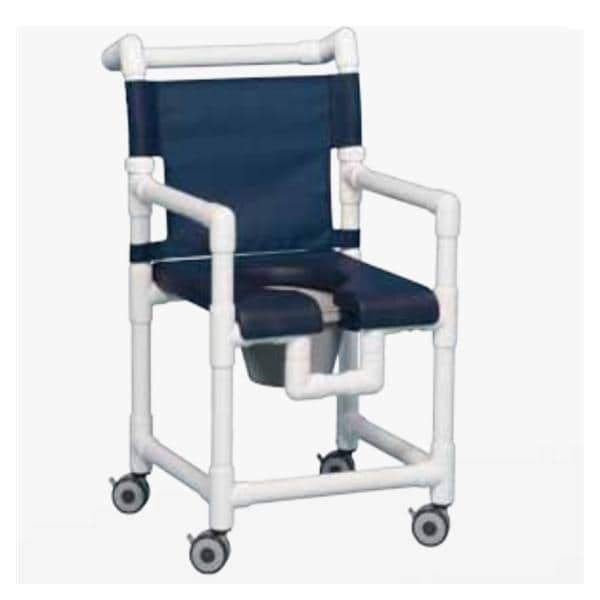 Deluxe Shower/Commode Chair 300lb Capacity Twin Wheel Casters/All Locking