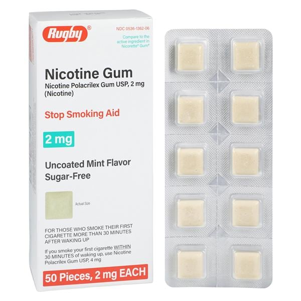 Nicorette Smoking Cessation Gum 2mg Mint 50/Bx