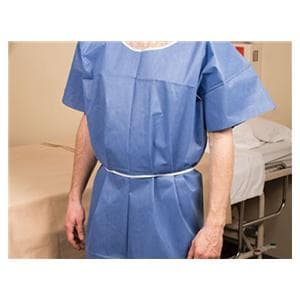 AmpleWear Exam Patient Gown 42 in x 48 in Blue Medium Disposable 50/Ca