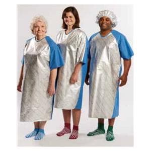 Thermoflect Patient Gown Adult X-Large Silver / Blue 25/Ca