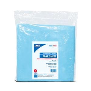 Cot Sheet 85 in x 41 in Blue Spun Fabric Disposable 100/Ca