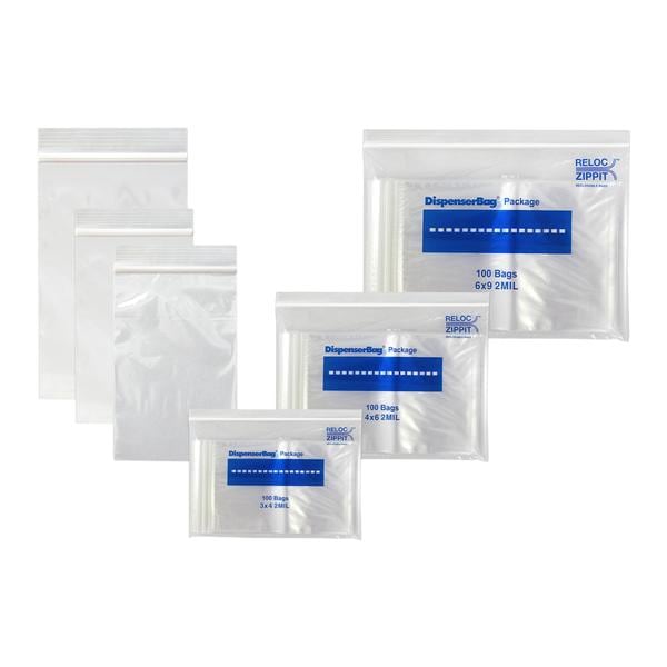 Zippit Storage Bag 2mil Thick 3x5" Non-Sterile 1000/Ca