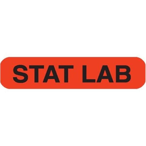 Medical Labels "Stat Lab" Orange 1.625x.375" Black Text 1000/Pk