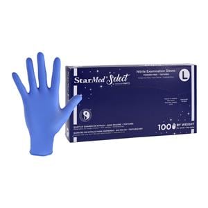 StarMed Select Nitrile Exam Gloves Large Periwinkle Non-Sterile, 10 BX/CA