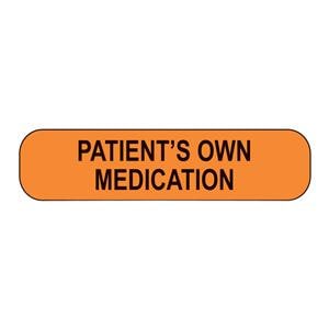 Label Patient's Own Medication Orange 1-5/8x3/8" 1000/Pk