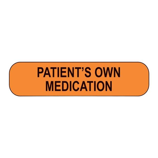 Label Patient's Own Medication Orange 1-5/8x3/8" 1000/Pk