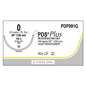 PDS Plus Suture 0 60" Triclosan, Polydioxanone Monofilament TP-1 Violet 12/Bx