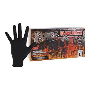 Black Maxx Latex Exam Gloves Large Black Non-Sterile
