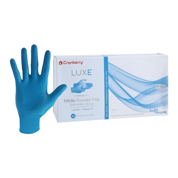 Luxe Nitrile Exam Gloves Medium Azure Blue Non-Sterile