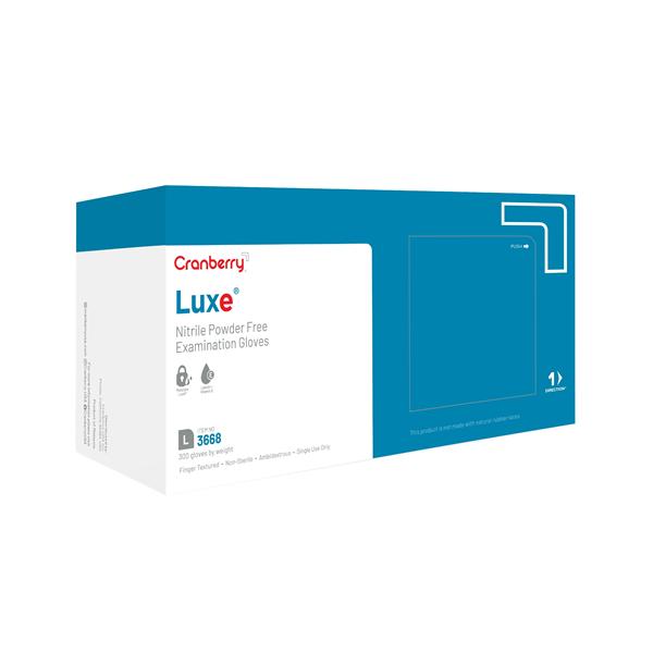 Luxe Nitrile Exam Gloves Large Azure Blue Non-Sterile