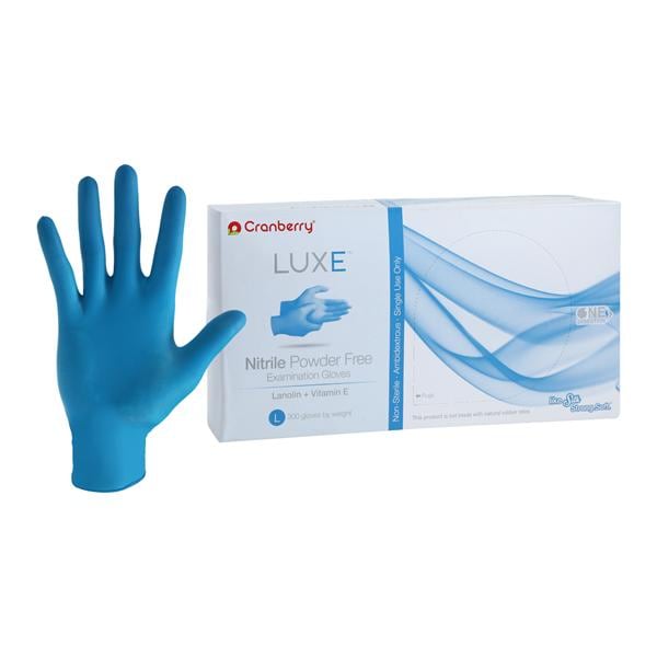 Luxe Nitrile Exam Gloves Large Azure Blue Non-Sterile
