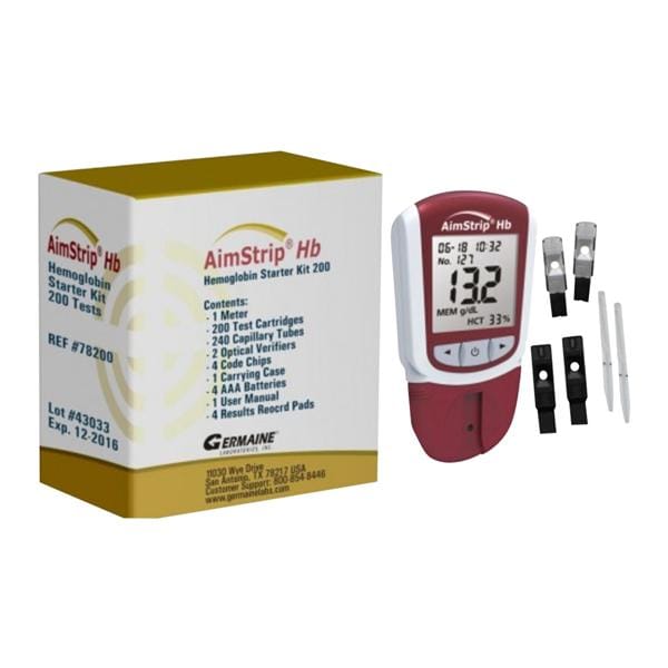 AimStrip Hemoglobin Starter Kit CLIA Waived Ea