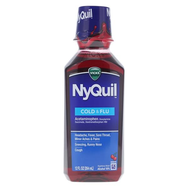 Nyquil Cold/Flu Liquid 650/30/12.5mg Cherry 12oz/Bt