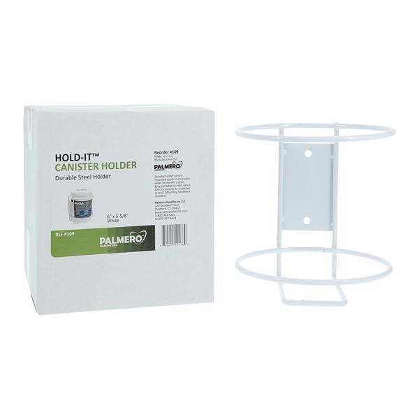 Hold-It Canister Holder Wall Mount White Ea