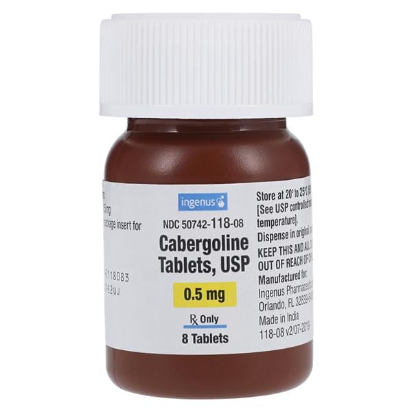 Cabergoline Tablets 0.5mg Bottle 8/Bt