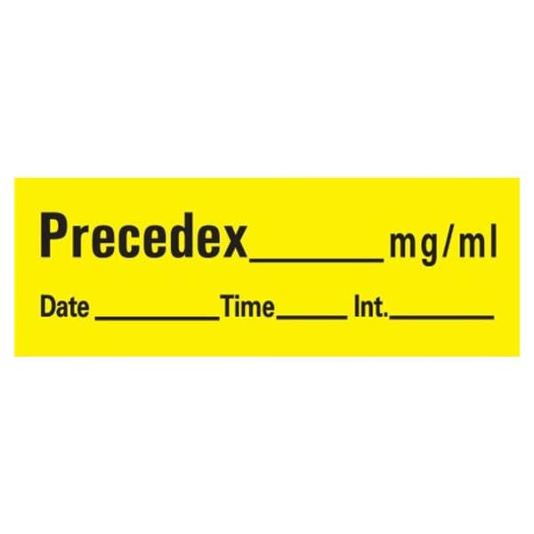 Label Tape DTI Precedex mg/ml Yellow Paper Disposable 1/2x500" 333/Rl