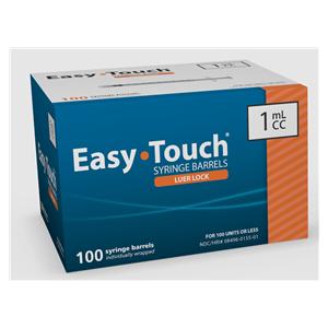 EasyTouch Syringe Barrel 1cc Luer Lock 100/Bx