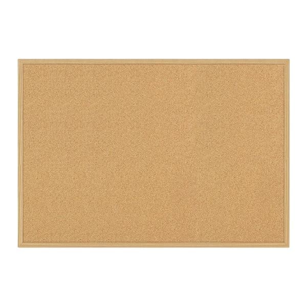 FORAY™ Cork Board 24x36" Tan Cork Light Oak Frame Ea