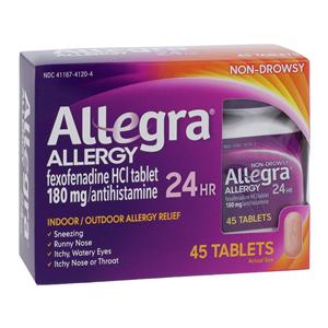 Allegra 24Hr Allergy Tablets 180mg 24 Hour 45/Bt