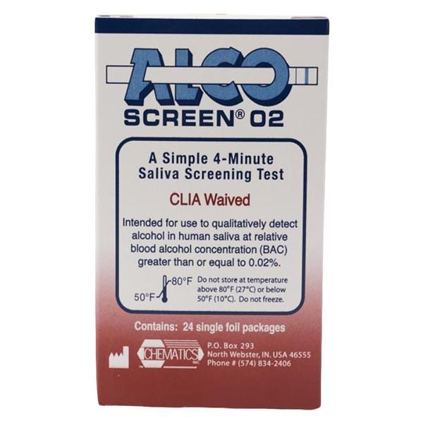 Alco-Screen 02 Strip Test Kit CLIA Waived 24/Bx