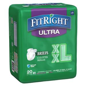 FitRight Incontinence Brief Unisex 60-69" Heavy White Odor Control 80/Ca