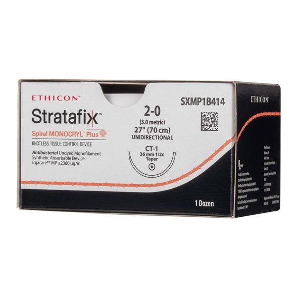 Stratafix Spiral Monocryl Plus Suture 2-0 27" TCS/PCL25 Mnflmnt CT1 Undyd 12/Bx