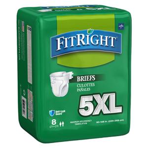 FitRight Incontinence Brief Unisex 90-106" Overnight White 32/Ca