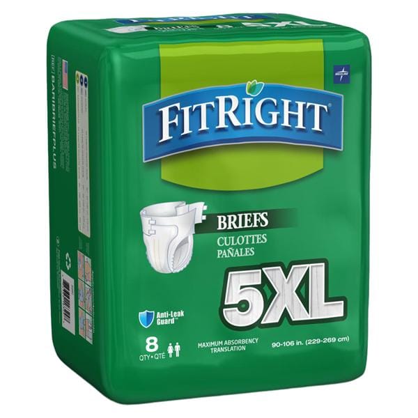 FitRight Incontinence Brief Unisex 90-106" Overnight White 32/Ca