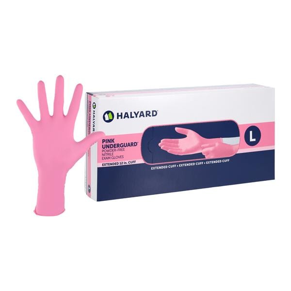 Underguard Nitrile Exam Gloves Large Pink Non-Sterile