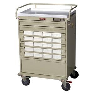 Value Med-Bin Cart 29.5x22.5x46.75" 5" Swivel Caster (8) Drawer Lock