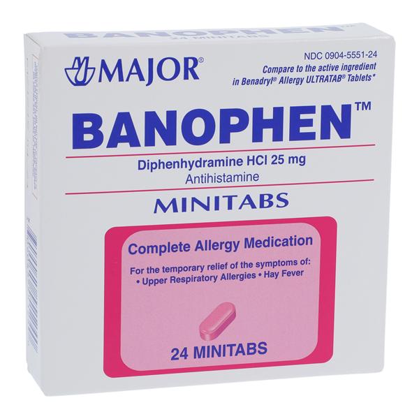 Banophen Antihistamine Oral MiniTabs 25mg 24/Bx