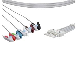 ECG Leadwire Set New f/ Mdls 90496/91496/Aria/UltVw Tlmtry Din 5 Lead Ea