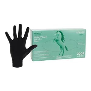 Stallion Nitrile Exam Gloves Small Black Non-Sterile