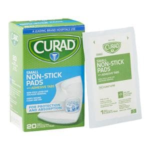 Curad Cotton/Polyester Pad 2x3" Sterile Non-Stick Adhesive Tabs Small Wt Abs LF