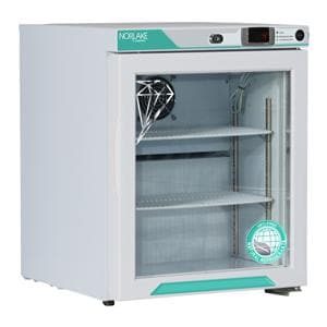 White Diamond Series Laboratory Refrigerator 1 Cu Ft Glass Door 1 to 10C Ea