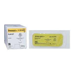 Sharpoint Plus Suture 4-0 1-18" Plain Gut Monofilament C-21 Natural 12/Bx