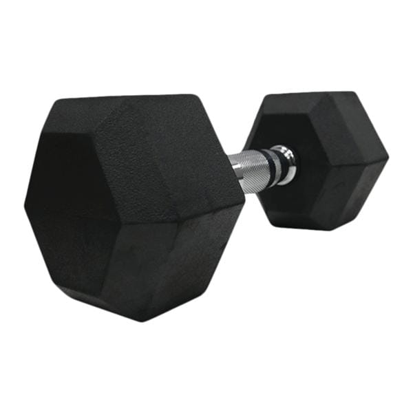 First Place Rubber Padded Dumbbell 50lb Black