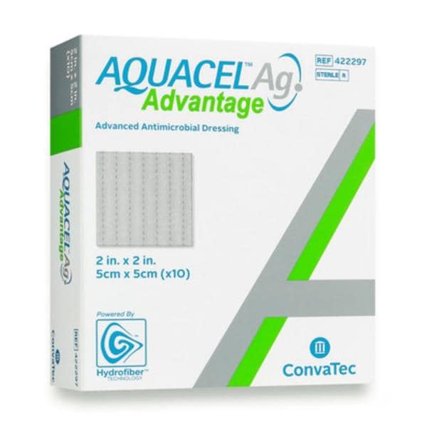 Aquacel Ag Advantage Hydrofiber Antimicrobial Wound Dressing 2x2 Strl Sqr NAdhs