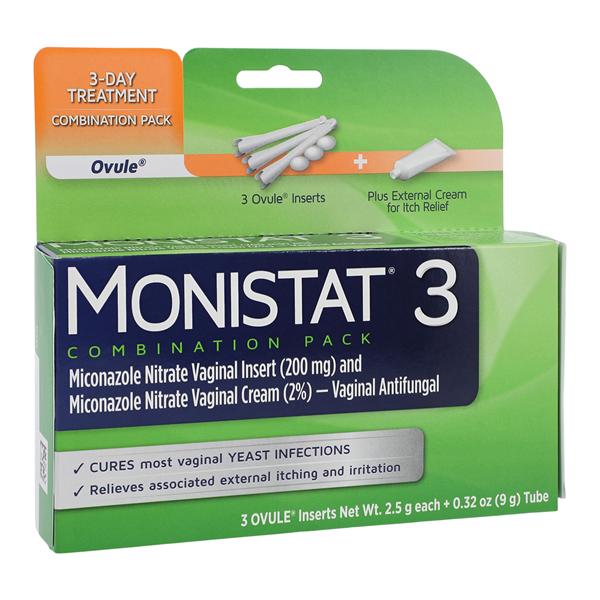 Monistat 3-Day Combo Pack Vaginal Miconazole Nitrate 2% Disposable 3/Bx, 12 BX/CA