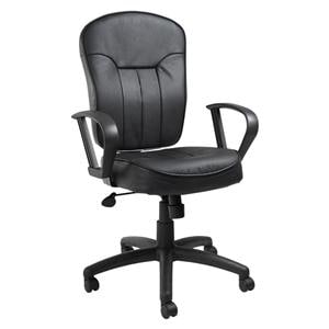 Chair Task Pneumatic Leather w/Lp Arms 250lb Cap 27x26.5x40.5-44" Ea