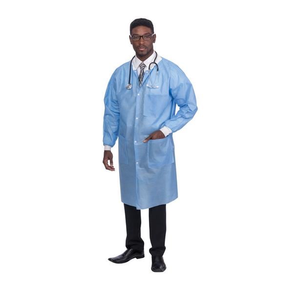 PremierPro Lab Coat 3 Layer SMS Large Blue 30/Ca