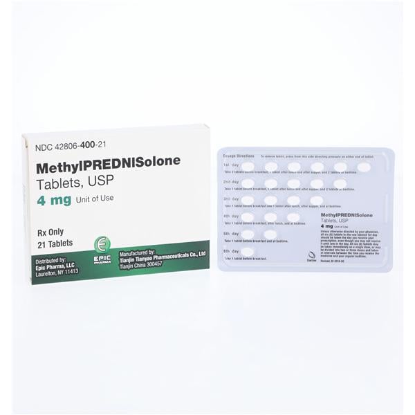 Methylprednisolone Tablets 4mg Unit Dose 21/Pk