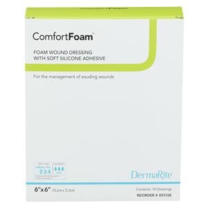 Comfortfoam Border PU Fm Wound Dressing 6x6 Strl Sq Slf Adh Slcn Adh Tn Hi Abs