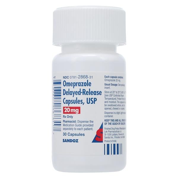 Omeprazole DR Delayed-Release Capsules 20mg Bottle 30/Bt