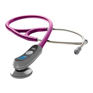 Adscope 658 Electronic Stethoscope Adlt/Chld Mtlc Rspbry Double Lumen Tubing Ea