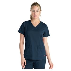 Greys Anatomy Stretch Scrub Top V-Neck 4 Pockets 4X Large Steel Womens Ea